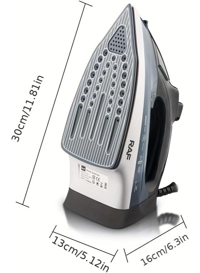 آر إيه أف مكواة بخار، بلا صفيحة سفلية لزجة، بخار قوي، 2200 واط، خزان مياه مضاد للتسرب، تذكيرات دقيقة مناسبة للعائلة والسفر (أزرق) - Image 2